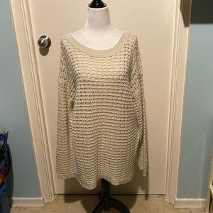 ADDITION ELLE CREAM COLOURED SPARKLE KNIT PULLOVER